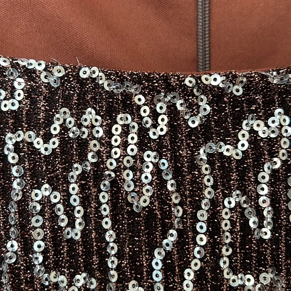Moon River Anthropologie Womens Sequin babydoll cocktail dress square neck …